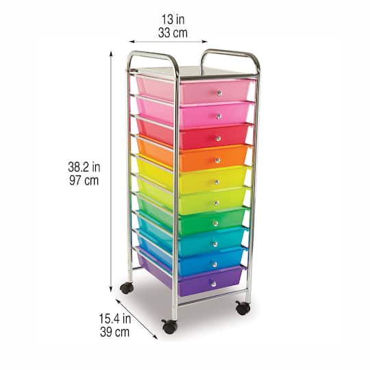 10 Drawer Rolling Cart by Simply Tidy